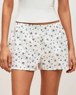 Short en coton avec motif floral