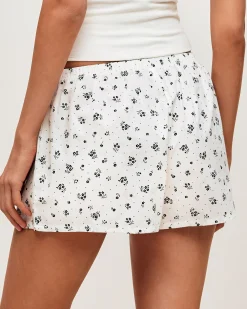 Short en coton avec motif floral