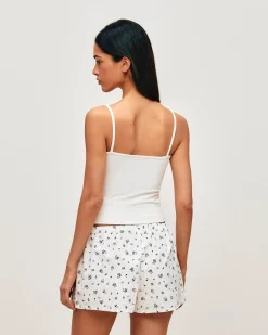 Short en coton avec motif floral