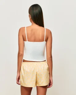 Short en coton motifs fleurs