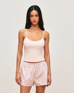 Short en coton à rayures