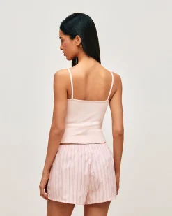 Short en coton à rayures