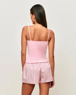 Short en coton à rayures