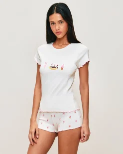 Short en jersey avec motifs glacés