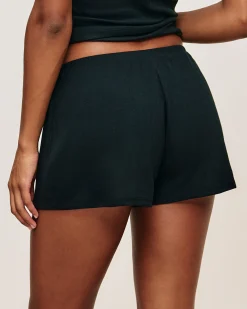 Short en jersey côtelé noir