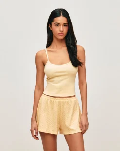 Short en jersey à petits cœurs