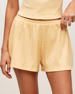 Short en jersey à petits cœurs