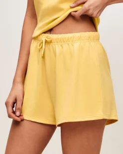 Short en molleton jaune