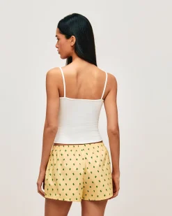 Short en popeline de coton imprimé cactus