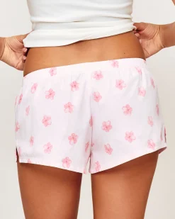 Short en popeline imprimé hibiscus