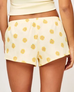 Short en popeline imprimé tournesols