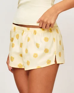 Short en popeline imprimé tournesols