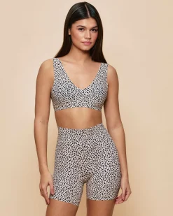 Short microfibre sans coutures motif léopard