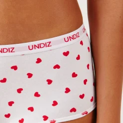 Shorty en coton à motifs coeurs