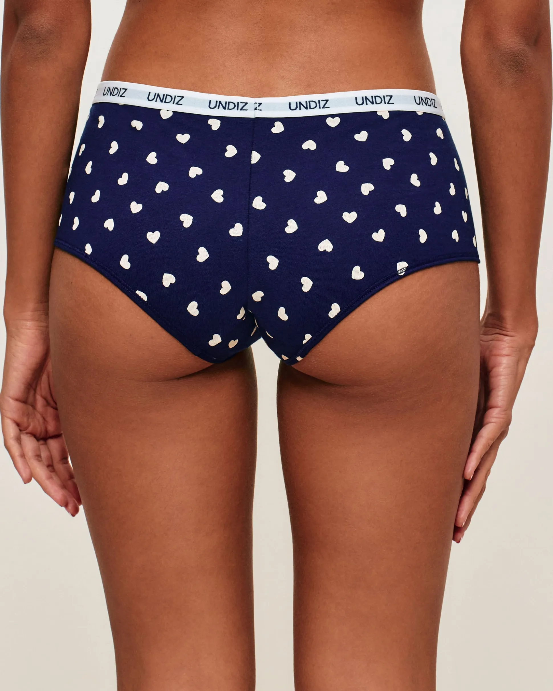 Shorty en coton motifs coeurs
