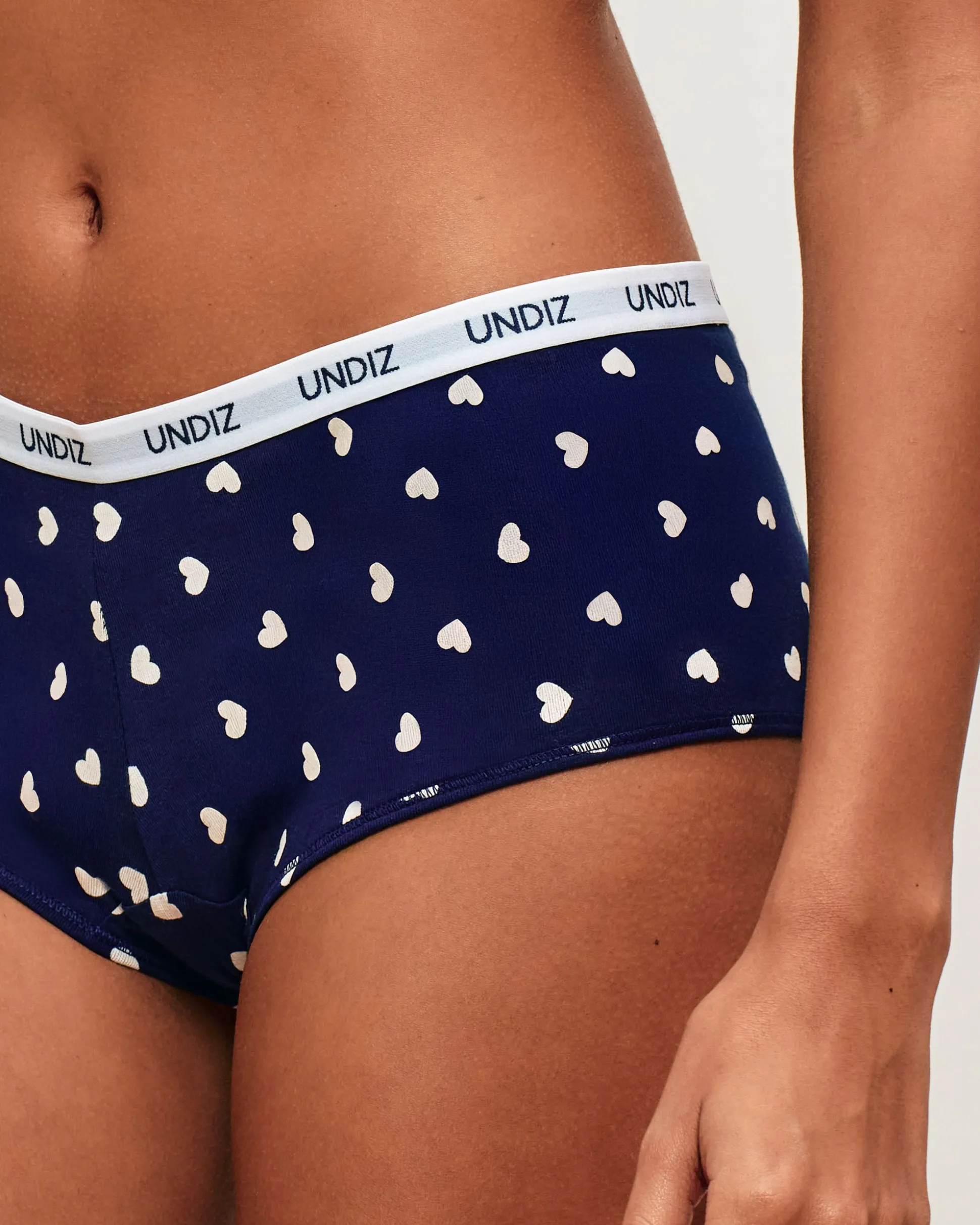Shorty en coton motifs coeurs