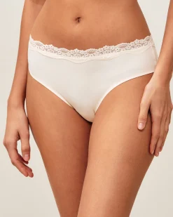 Shorty en microfibre et dentelle