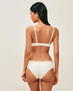 Shorty en microfibre et dentelle
