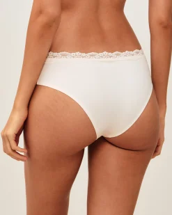 Shorty en microfibre et dentelle