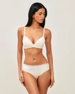 Shorty en microfibre et dentelle