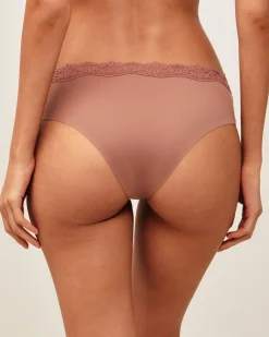 Shorty en microfibre et dentelle