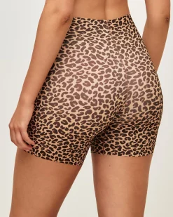 Shorty en microfibre et imprimé léopard