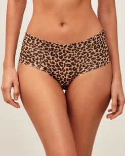 Shorty en microfibre imprimé léopard