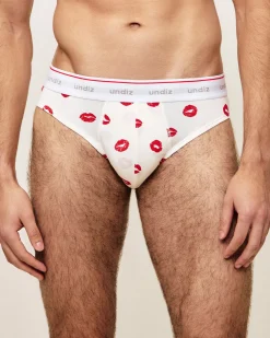Slip en coton à motifs bouche