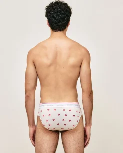 Slip en coton à motifs coeur
