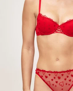 Soutien-gorge ampliforme broderies cœurs