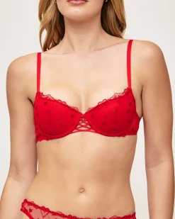 Soutien-gorge ampliforme broderies cœurs