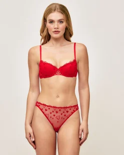 Soutien-gorge ampliforme broderies cœurs