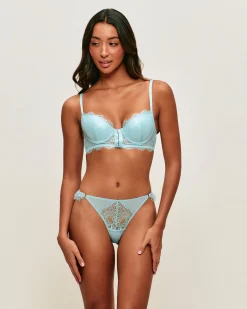 Soutien-gorge ampliforme en dentelle florale irrisée
