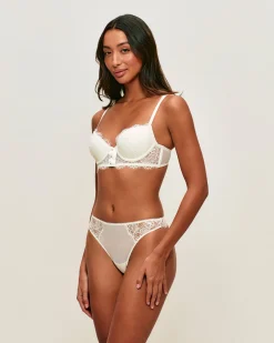 Soutien-gorge ampliforme en dentelle florale avec agrafe avant
