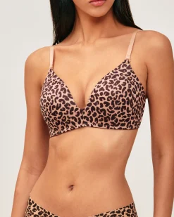 Soutien-gorge ampliforme en microfibre imprimé léopard