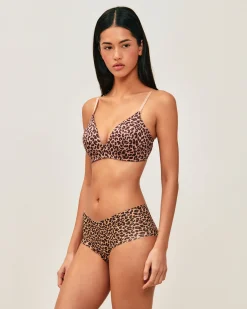 Soutien-gorge ampliforme en microfibre imprimé léopard
