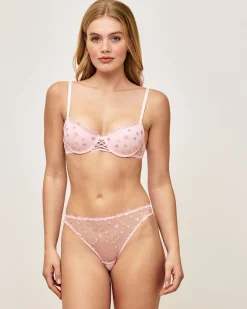 Soutien-gorge ampliforme en mesh broderies cœurs