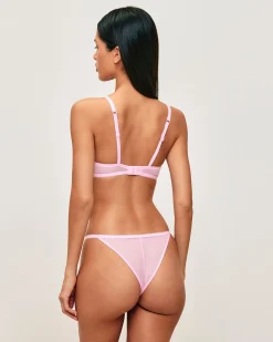 Soutien-gorge ampliforme en tulle broderies pêches