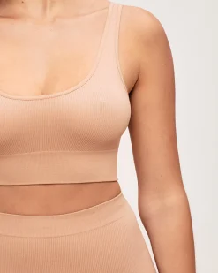 Soutien-gorge brassière côtelé en seamless nude