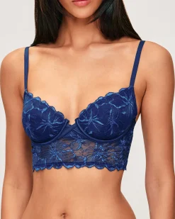 Soutien-gorge bustier corbeille en dentelle florale
