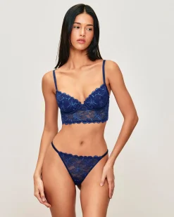 Soutien-gorge bustier corbeille en dentelle florale