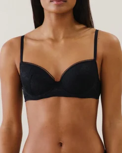 Soutien-gorge à coque fine en dentelle florale