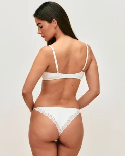 Soutien-gorge corbeille en jersey avec dentelle et broderies florales