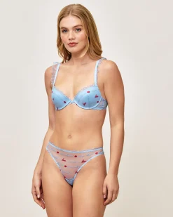 Soutien-gorge push-up avec broderies et messages d'amour