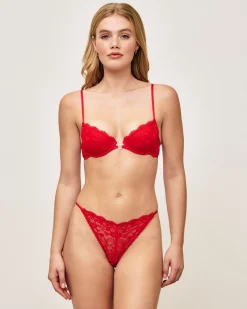 Soutien-gorge push-up en dentelle broderies coeurs