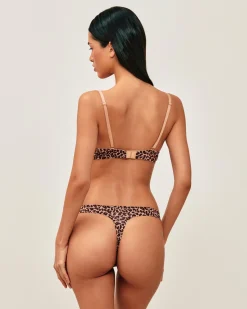 Soutien-gorge push-up en microfibre imprimé léopard