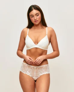 Soutien-gorge push-up en satin et dentelle