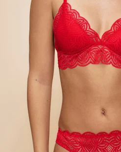 Soutien-gorge triangle push-up en dentelle