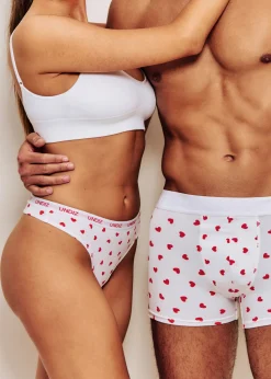 String en coton à motifs coeurs