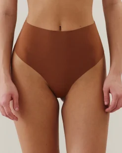String taille haute microfibre sans coutures
